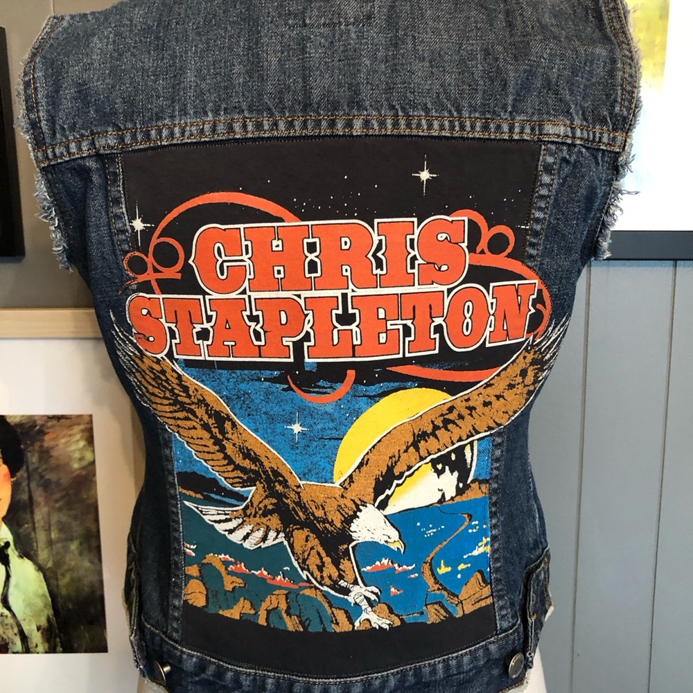 Chris Stapleton Up-Cycled Women’s Denim Vest Size Small